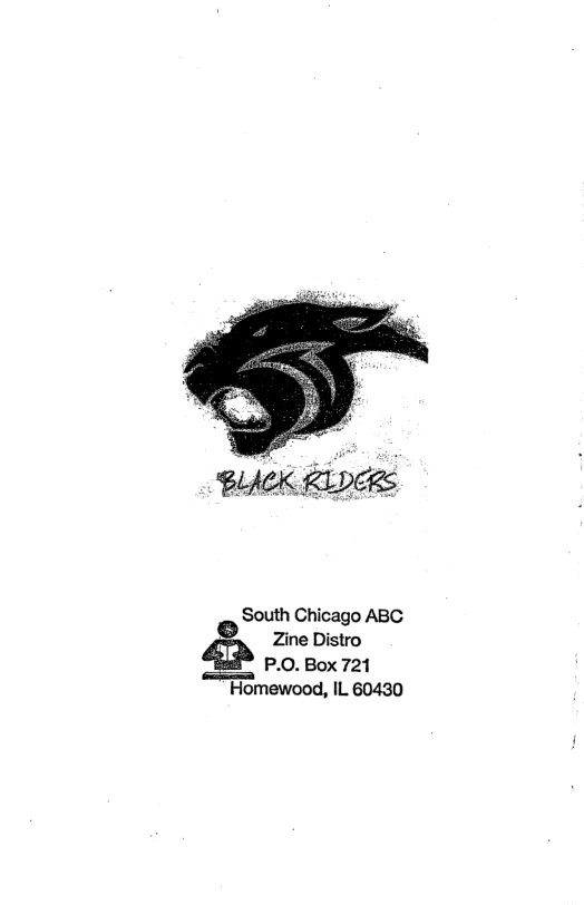 BLleK Zivks South Chicago ABC Zine Distro P.O. Box 721 Homewood, IL 60430